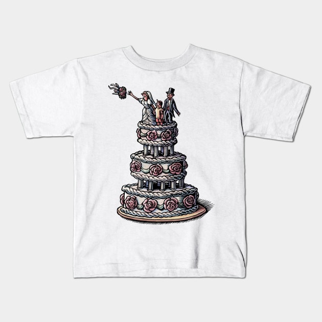 Family Wedding Cake Kids T-Shirt by Lisa Haney